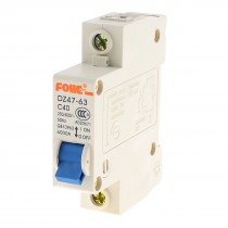 6000A Max. Overload One Pole Moulded Case Circuit Breaker DZ47-63 40A