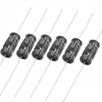 8mm x 16mm 100V 4.7UF -40C+ 85C Axial Aluminium Electrolytic Capacitor 6 Pcs