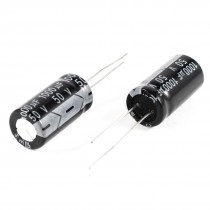 2 Pcs 1000uF 50V 105C Radial Electrolytic Capacitors Black 25x13mm