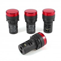 4 x AC 380V 20mA Max Current 27mm Dia Top Red LED Pilot Light Lamp AD16-22D/S