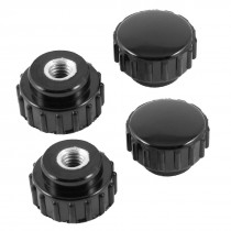 4 Pieces Spare Part 5mm Dia Female Thread 14mm High Knurled Knob Black