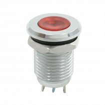 Metal Shell 2 Pin Terminal Red Indicator Light Signal Lamp DC 24V