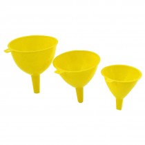 3 in 1 Kitchen Yellow Plastic 123mm 108mm 93mm Dia Water Oil Liquid Funnel Set