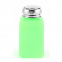 Silver Tone Metal Cap 200ml Plastic Liquid Storage Alcohol Bottle Green