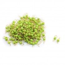 200 Pcs Green Ceramic Bead Gold Plated Copper PCB Test Pin Terminals
