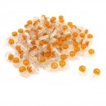 100 Pieces Air Tight Orange Clear Button Cable UY Butt Splice Connectors