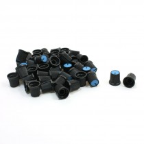 50 Pcs 6mm 15/64" Shaft Dia. Nonslip Potentiometer Knobs Blue Black