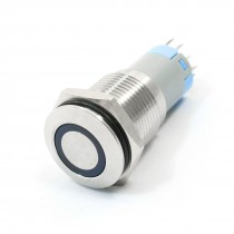 24V Blue LED Lamp 5 Pin NO NC Momentary 16mm Stainless Steel Push Button Switch