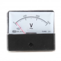AC 0-300V Class 2.5 Fine Tuning Rectangle Analog Voltage Meter Voltmeter Clear