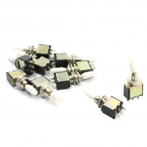 10 Pcs 6A 125VAC 2A 250VAC SPDT 2-Positions Toggle Switches