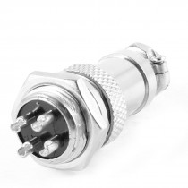 Panel Mount Aviation Connector Plug 16mm Dia Screw GX16 4 Pin AC 1200V
