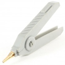 Gray Plastic Coated Brass Clip Pointed Mouth Alligator Clamp Insulated 10A