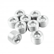 9 Pcs Metal Internal Hex Head Socket 3 8" PT Threaded Pipe Plug Fitting