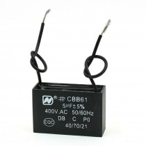CBB61 Polypropylene Film Retangular AC Motor Run Capacitor 5uF 400V
