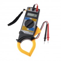 DM6266 Plastic Housing Ohm Volt Current LCD Clamp Meter Yellow Gray