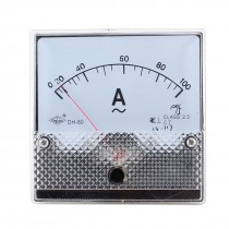 DH-80 AC 0-100A Square Shape Analog Panel Meter Ammeter Gauge Clear