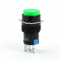 SPDT Type 5Pin Soldering Momentary Green Indicator Lamp Push Button Switch