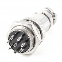Panel Mount Universal Aviation Connector Plug 16mm Dia Screw GX16 8 Pin