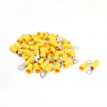 50Pcs RV5.5-5 Ring Tongue Type Pre Insulated Terminals Yellow for AWG 12-10