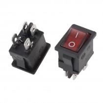 AC 250V 6A 125V 10A 4 Pins DPST On-Off Rocker Switch Black 2 Pieces