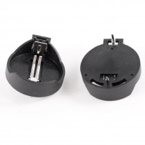 2 Pcs CR2032 CR2025 Coin Cell Button Battery Socket Holder Case 2 Pins Black