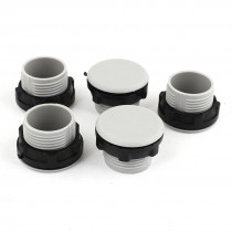 5 Pieces Gray Plastic Round Shaped Button Panel Plug Cover 1/2"PT