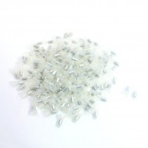 200 x Clear White Plastic 3mm Safe Closed End Caps Crimp Wire Connectors Head