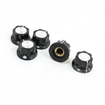 5pcs 16mm Top Dia Rotary Control Knobs Potentiometer Pot Silver Tone