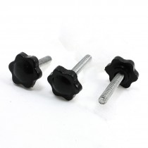 M6 x 30mm Thread 25mm Diameter Antislip Grip Star Shape Head Clamping Knob 3Pcs
