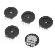 5 Pcs B503 50K Plastic Metal Double Linear 5 Pins Dial Potentiometer