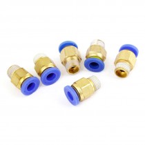 6mm Diameter Push in Male Thread Quick Coupling Joint Pneumatic Connector 6 Pcs