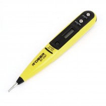 Yellow Black Housing Screwdriver LCD Display Voltage Tester AC DC 12-250V