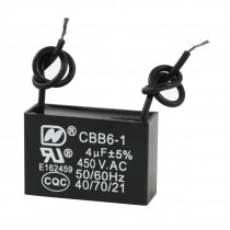 Polypropylene Film Rectangle Motor Run Capacitor CBB6-1 4uF AC450V