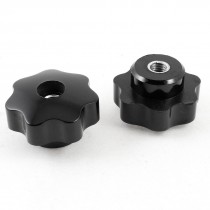 2 Pcs 25mm Height 7mm Female Thread Diameter Black Star Knobs