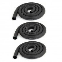 3 Pcs 6mm x 9mm Foam Heat Insulated Pipe Black for Air Conditioner