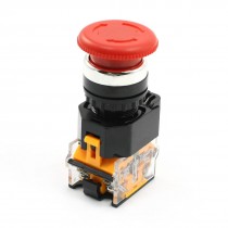 Red Mushroom Latching Emergency Stop Push Button Switch 380VAC 10A DPST