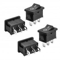 4pcs 125VAC 10A 250VAC 5A SPDT ON/OFF Snap in Boat Rocker Switch