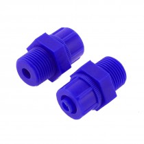 1/2" Male Threaded Blue Plastic Pneumatic Straight Connector Adapters 2PCS