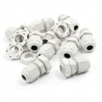 10 x M12 Waterproof 1/4" PT Male Thread Connector Glands for 7mm-9mm Dia Cable