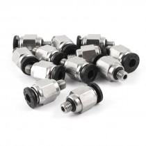 12 Pcs M5 Male Thread to 4mm Hole Tube Push in Connect Straight Quick Fittings