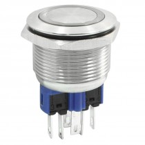 DC 24V Green Angel Eye Momentary Stainless Steel Push Button Switch 22mm