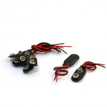 7Pcs Faux Leather Shell 14cm Wire Cable 9V Battery Clip Connector Lead