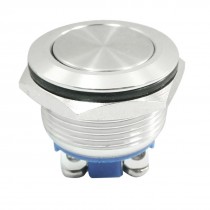 2-Screw Terminals 19mm Mounting SPST Momentary Flat Button Switch