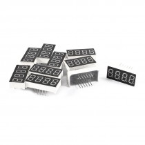 10 Pcs 30mm x 14mm Red LED DIP 4Bit 4-Digit Common Anode Digital Tube 0.36"