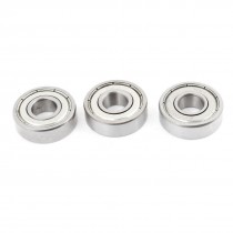 3 Pcs 26mm x 10mm x 8mm Metal Deep Groove Ball Bearing 6000Z