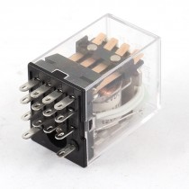 JQX-13F DC 12V Coil Green LED Power Electromagnetic Relay 14 Terminals 4P2T
