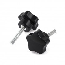 M6 x 30mm Male Metal Screw Plastic Clamping Knob Grip Handle 2 Pcs