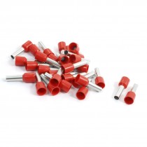 30 Pcs Red Plastic Cover Pipe Pre Insulated Terminals for 10AWG Wire