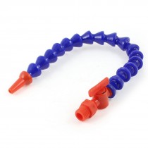 Blue 1/4 PT Thread Round Nozzle 12.2" Long Flexible Water Oil Coolant Tube