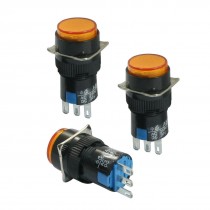 3pcs SPDT 3 Pin Orange Cap Momentary Push Button Switch AC250V 3A DC30V 5A